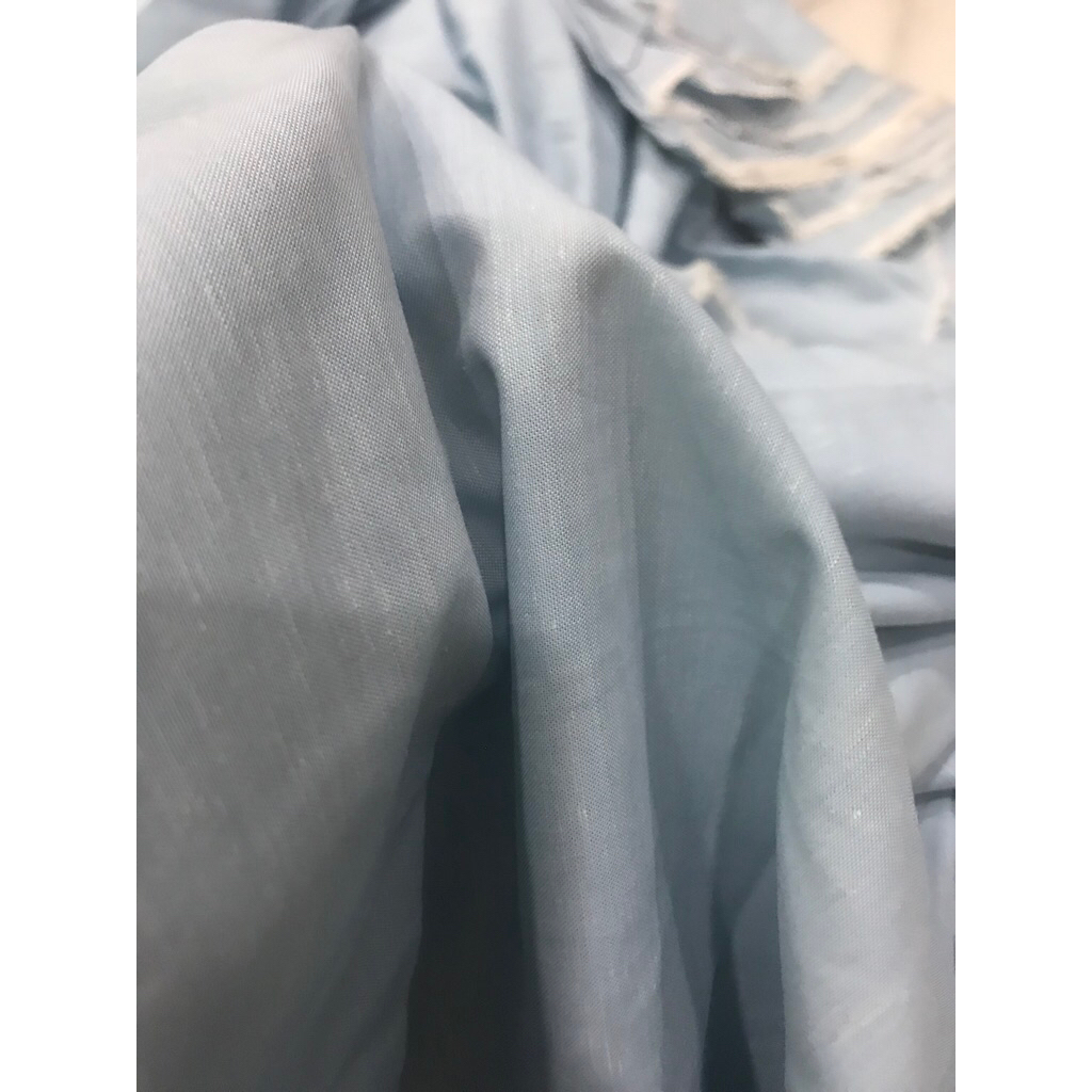 Vải Linen màu xanh da trời dày vừa (khổ 1m5)may đầm váy, áo sơ mi ,áo kiểu thời trang