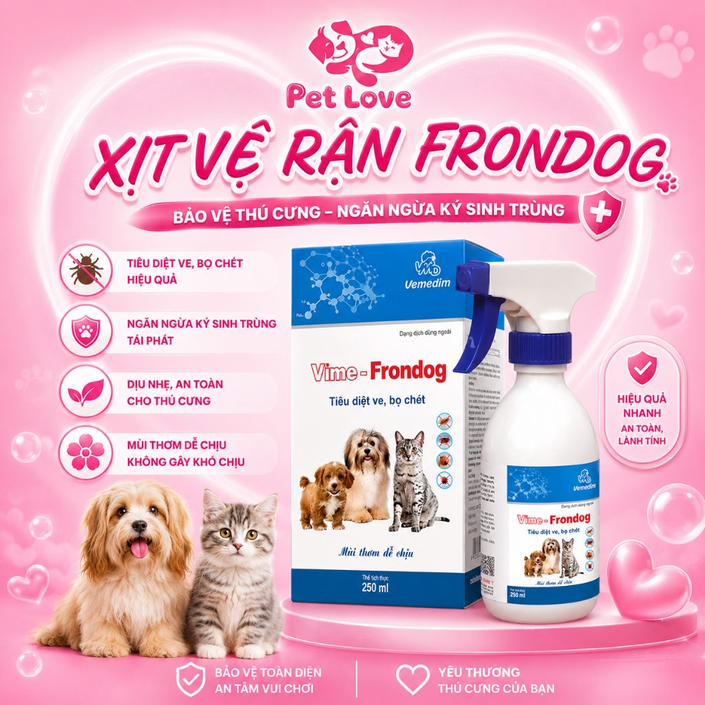 Thuốc xịt ve rận cho chó mèo Vime-frondog