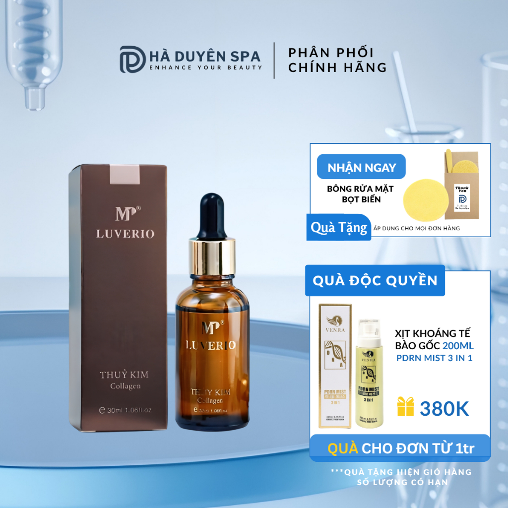 Thủy kim số 4 Collagen LUVERIO MP1 30ml - Tinh chất dưỡng trắng collagen, cấp ẩm, phục hồi và tái tạ