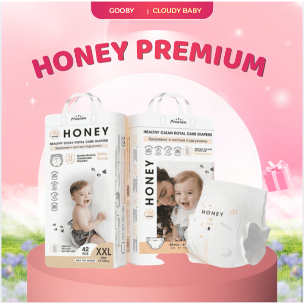 [COMBO 2] Bỉm Dán/Quần HONEY PREMIUM Thấm hút tốt, Đủ Size NB/S/M/L/XL/XXL/3XL/4XL