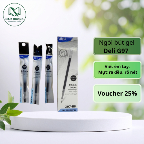 Ngòi thay thế bút gel Deli G97 BK – viết êm, tiết kiệm, thay nhanh tiện lợi