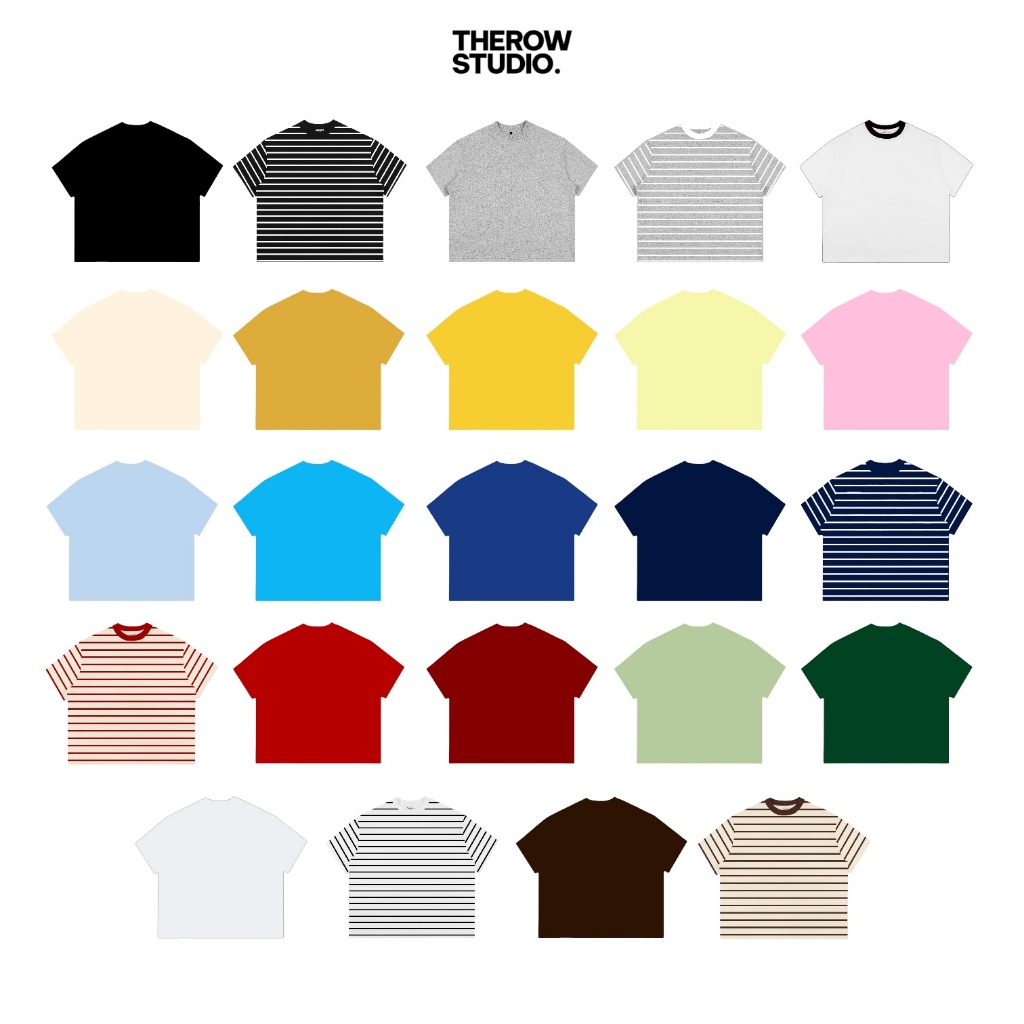 THEROW Áo Thun Trơm Boxy Local Brand Basic Tay Ngắn Cotton 250gsm Áo Phông Forrm Rộng Unisex Nam Nữ Mùa Hè Đơn Giản | BigBuy360 - bigbuy360.vn