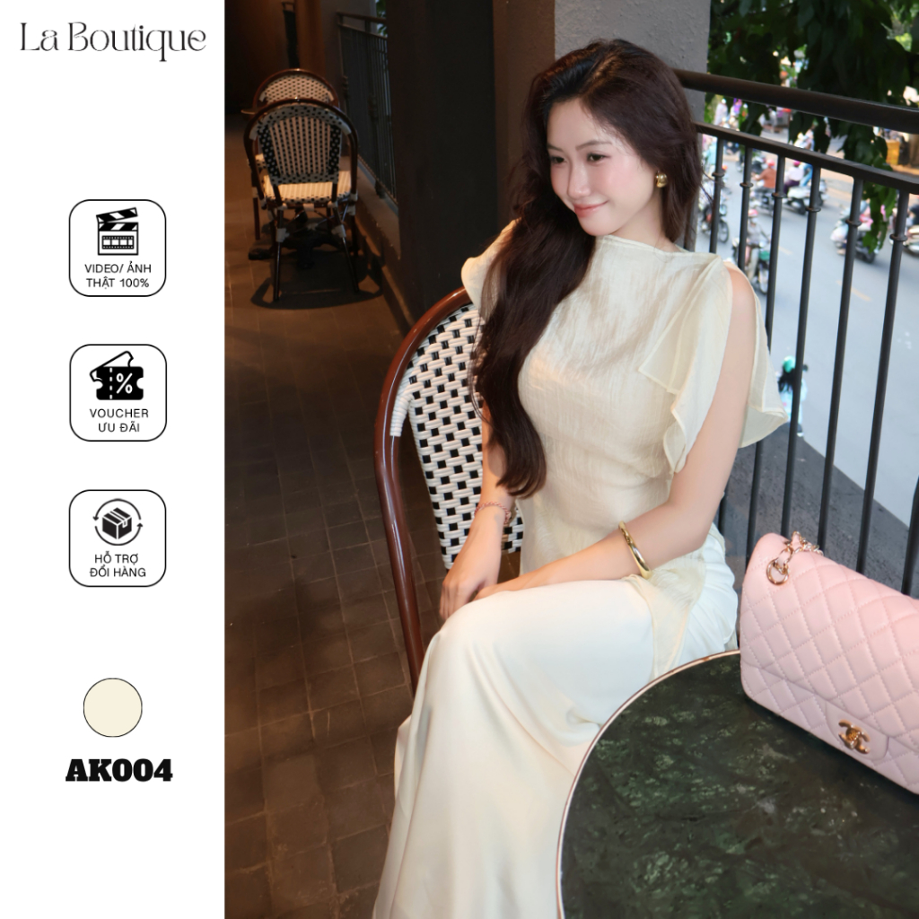 Áo Cánh Dơi Phối Nút Thắt Eo LA BOUTIQUE Chất Tơ Xốp Nhăn - AK004-2507LAT | BigBuy360 - bigbuy360.vn