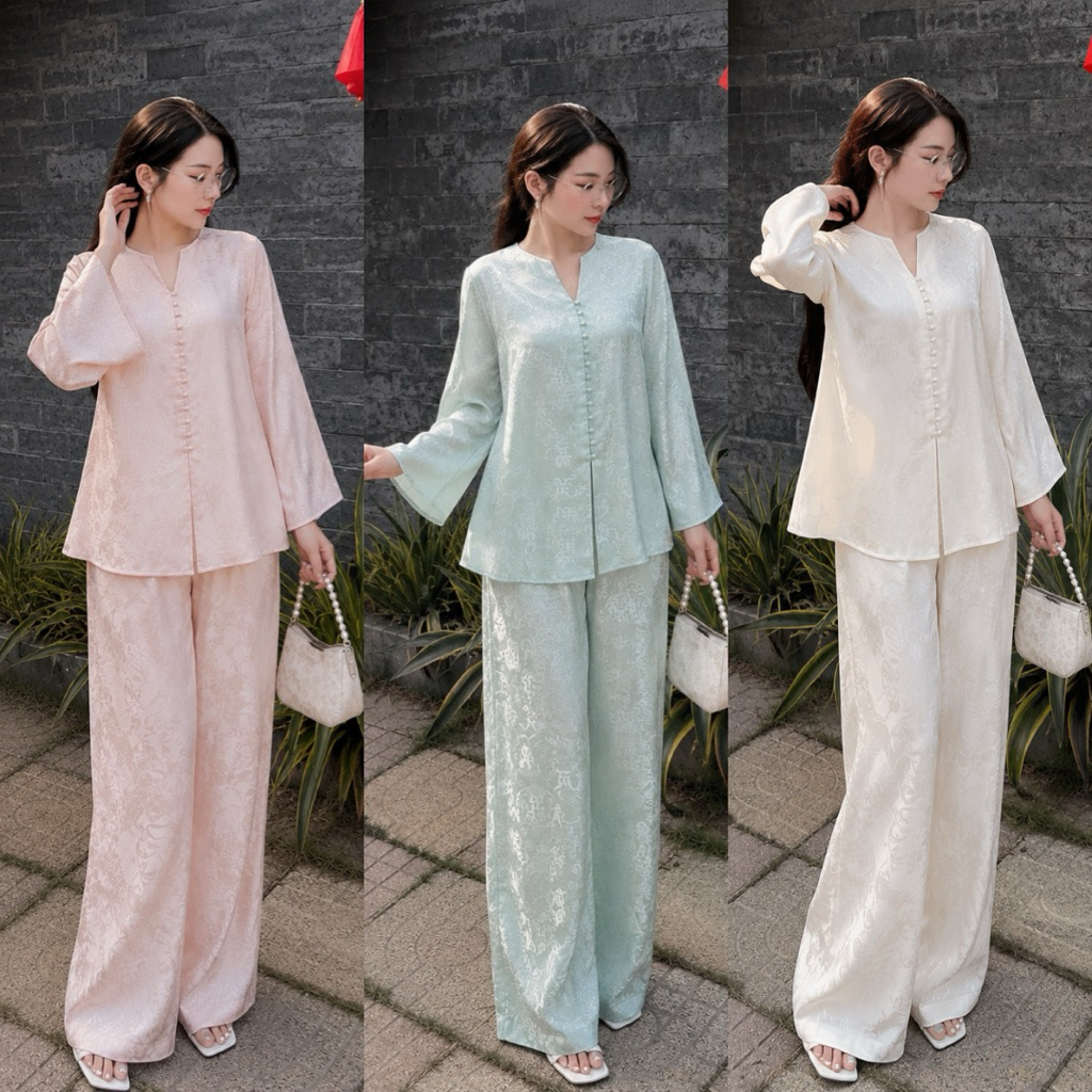 Pháp phục Quỳnh Anh - Lụa gấn hai da vân thọ tinh tế  QA74