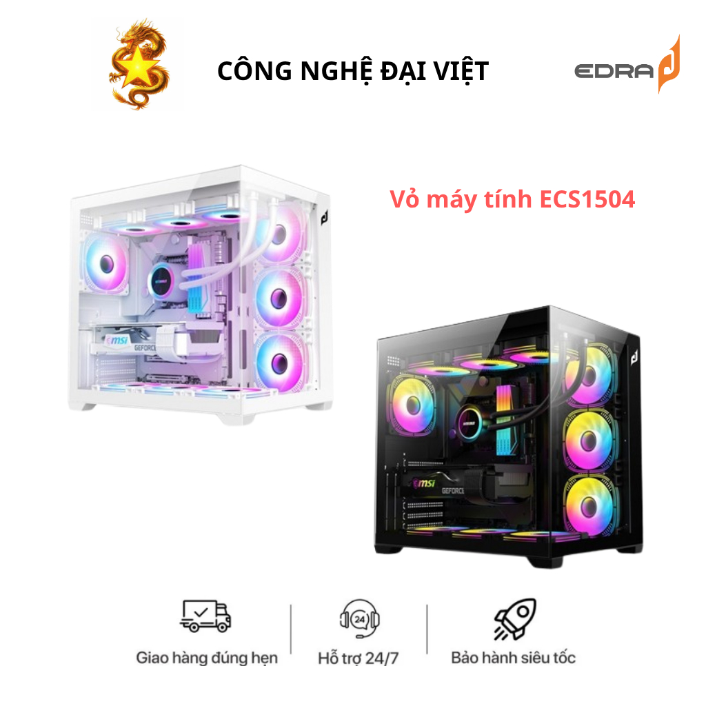 Vỏ Case 2 Mặt Kính Cường Lực EDRA ECS1504 (ATX)