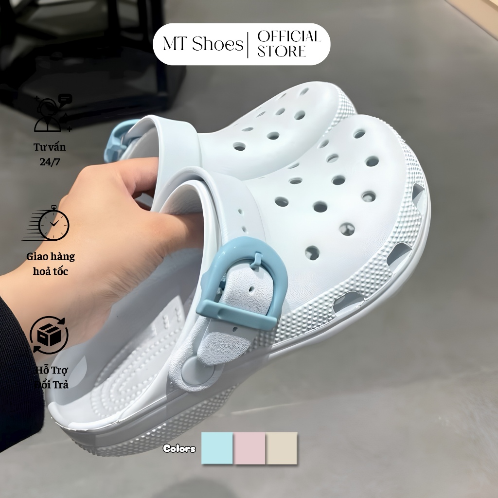 Giày Sục Nữ Buckle Khóa Tròn Màu Pastel Mềm Êm Chân Kiểu Dáng Hot Trend MT Shoes DN114