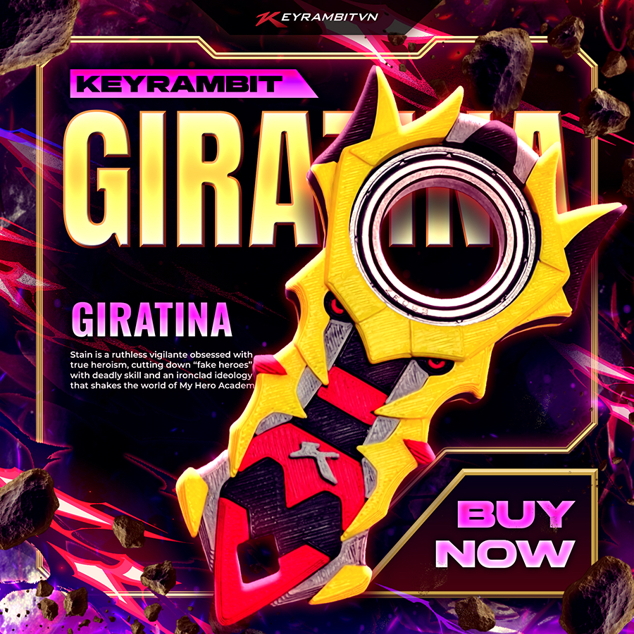 [Keyrambitvn] Keyrambit Giratina - Móc Khoá Xoay Xả Stress - In 3D - Chất Liệu Nhựa - Keyrambitvn