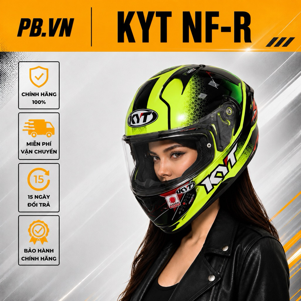 KYT NFR ECE22.05 Mũ Bảo Hiểm Fullface Kính Đôi Chính Hãng An Toàn