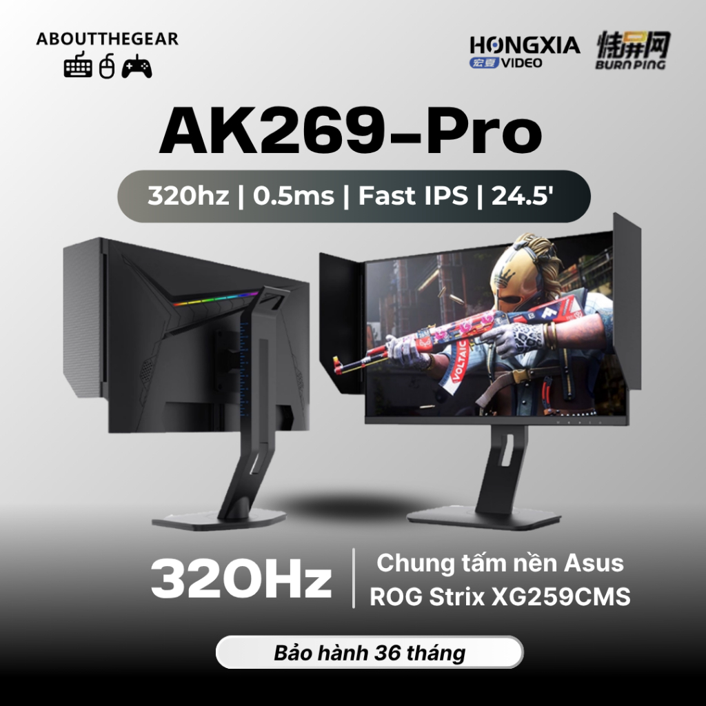 Màn hình Gaming 320hz Hongxia AK269-Pro chuyên game FPS (NEWSEAL-BH 36 THÁNG)
