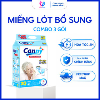 Combo 60 Miếng Lót Bổ Sung Canny Dùng Kèm Tã Cho Người Lớn Tuổi, Chống Tràn, Thấm Hút Hiệu Quả