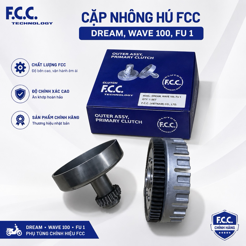 Bộ nhông hú Fcc dành cho xe Wave Alpha 100, Wave @, Future 1, Super Dream, Dream Thái