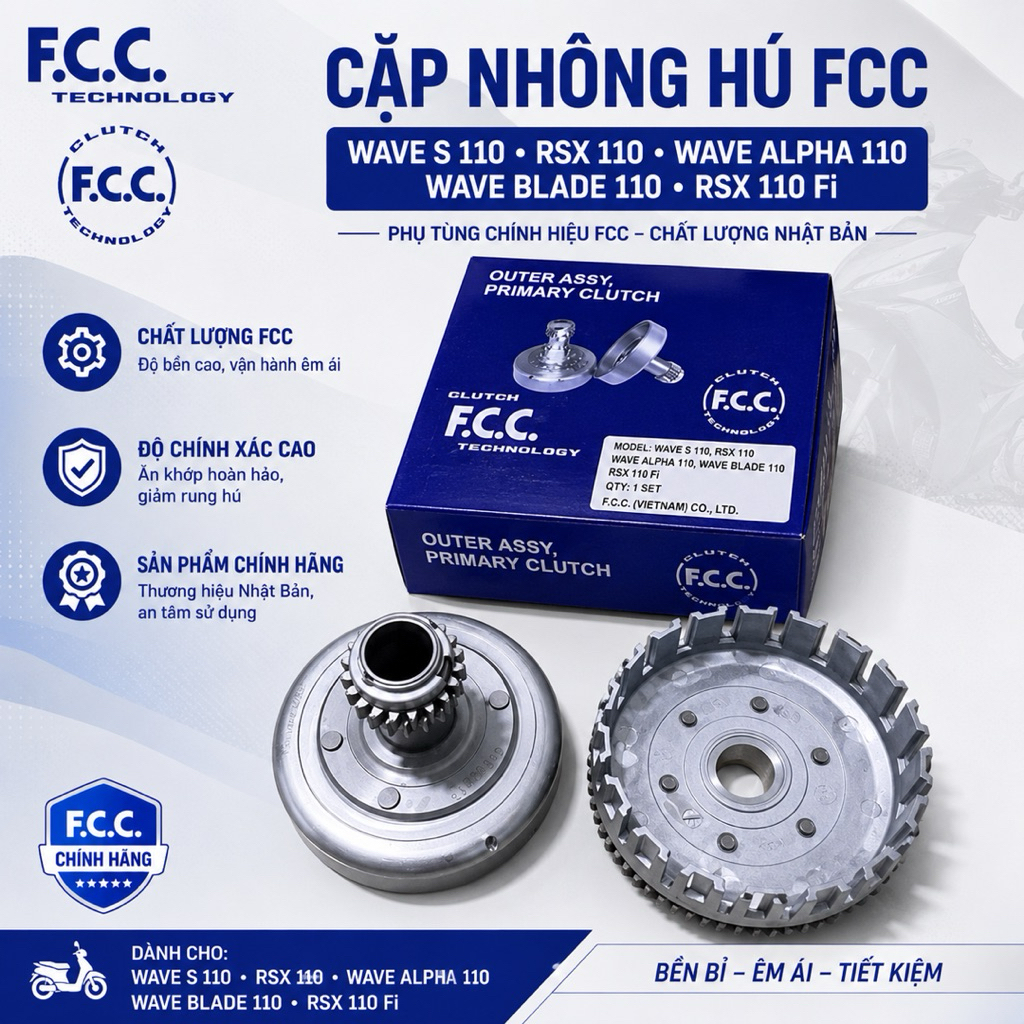 Cặp nhông hú dành cho xe Wave S 110, RSX 110, Wave Alpha 110, Wave Blade 110, RSX 110