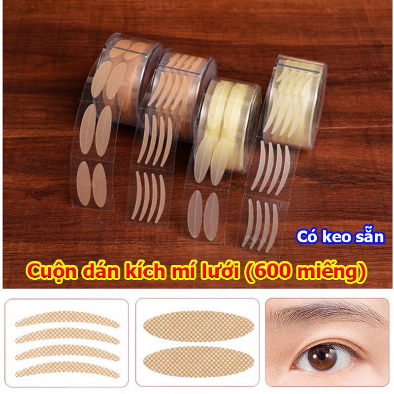 Cuộn dán kích mí lưới màu da (Có keo sẵn)