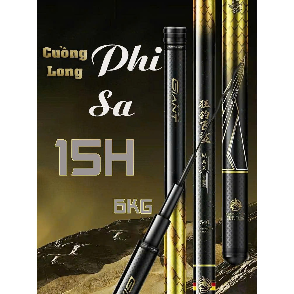 Cần Câu Đài Cuồng Long Phi Sa 15H Biquan - Bản MAX Săn Hàng Siêu Bạo Lực, Tải Tĩnh 6kg, Tặng Kèm Ngọ