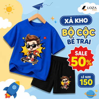 [XẢ KHO SIZE150] Bộ đồ cho bé trai nhiều mẫu - Quần áo trẻ em nam  từ 30-35kg - Loza Kids XB011