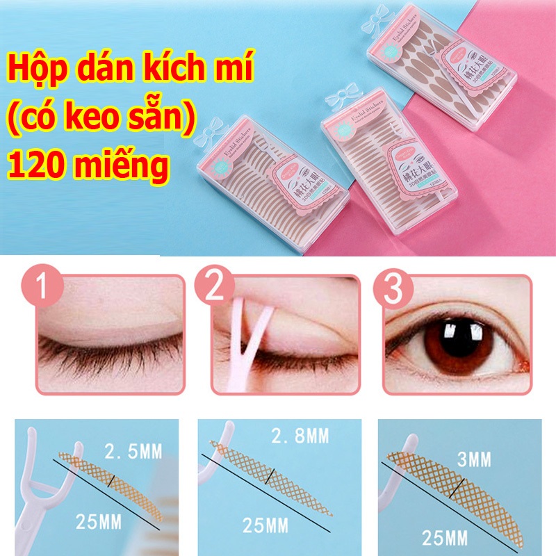 Hộp dán mí lưới kích mí (120 cặp)