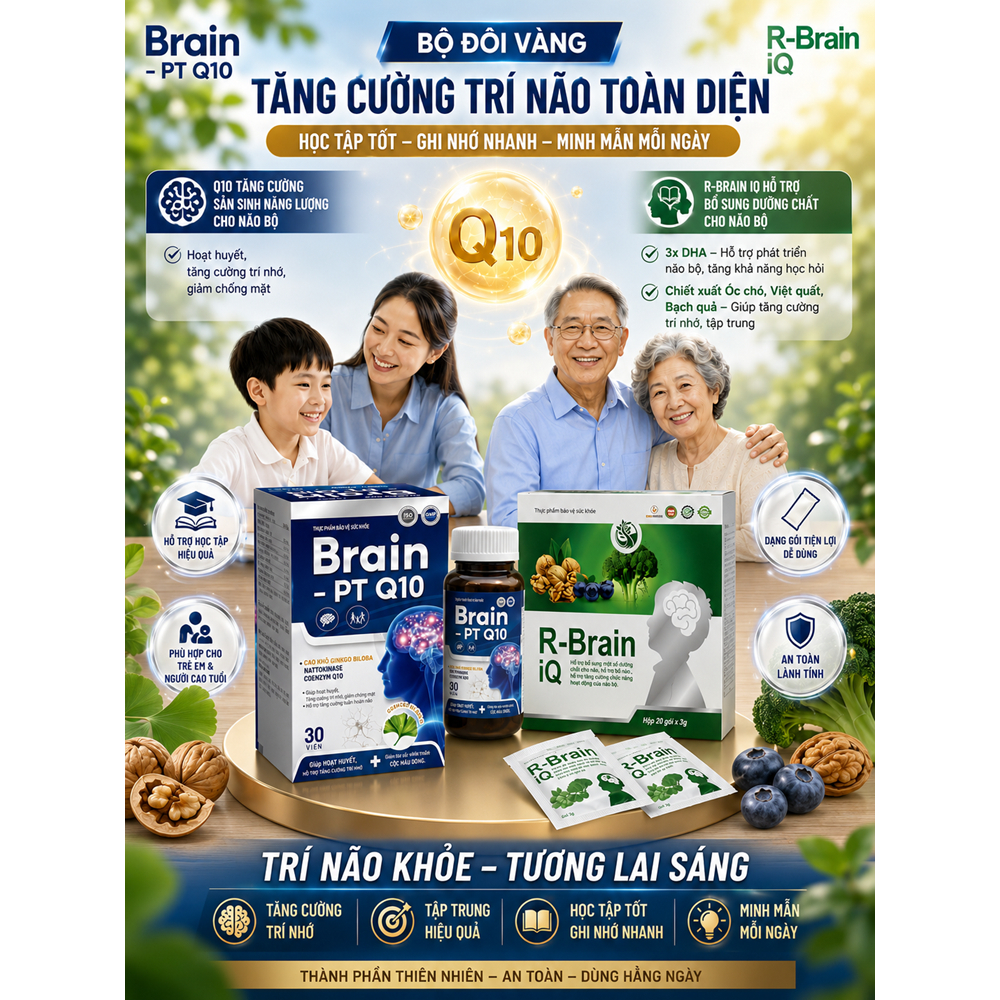 Cốm sữa R-Brain IQ -Bổ Sung DHA & các Vitamin Hỗ Trợ Phát Triển trí não bộ Cho Trẻ(R G BRAIN GBRAIN)