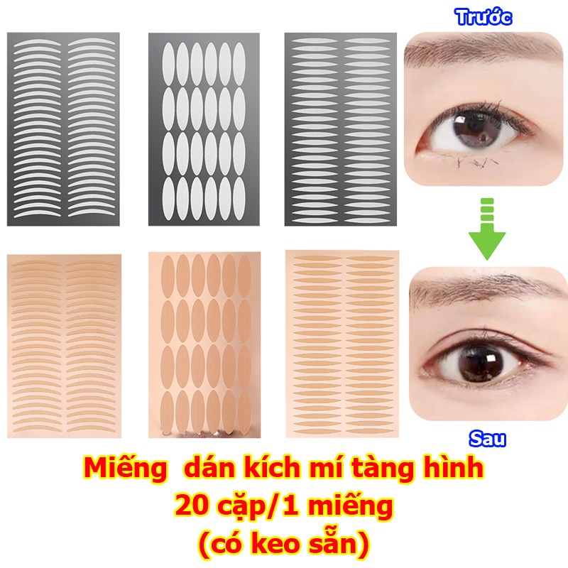 5 Miếng dán kích mí tàng hình (20 cặp / 1 miếng)