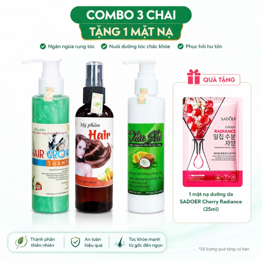 Combo Gội xả bưởi dừa phục hồi hư tổn và ngăn tóc gãy rụng bộ 2 sản phẩm kích mọc tóc làm mềm mượt phục hồi tóc hư tổn