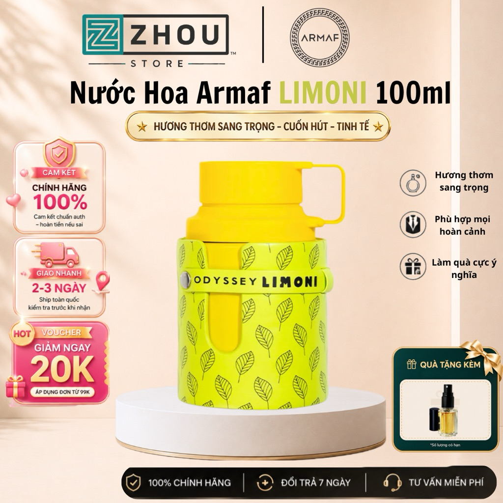 Nước hoa Limoni Armaf Odyssey Limoni 100ml - Tươi mát, ngọt nhẹ, sạch sẻ