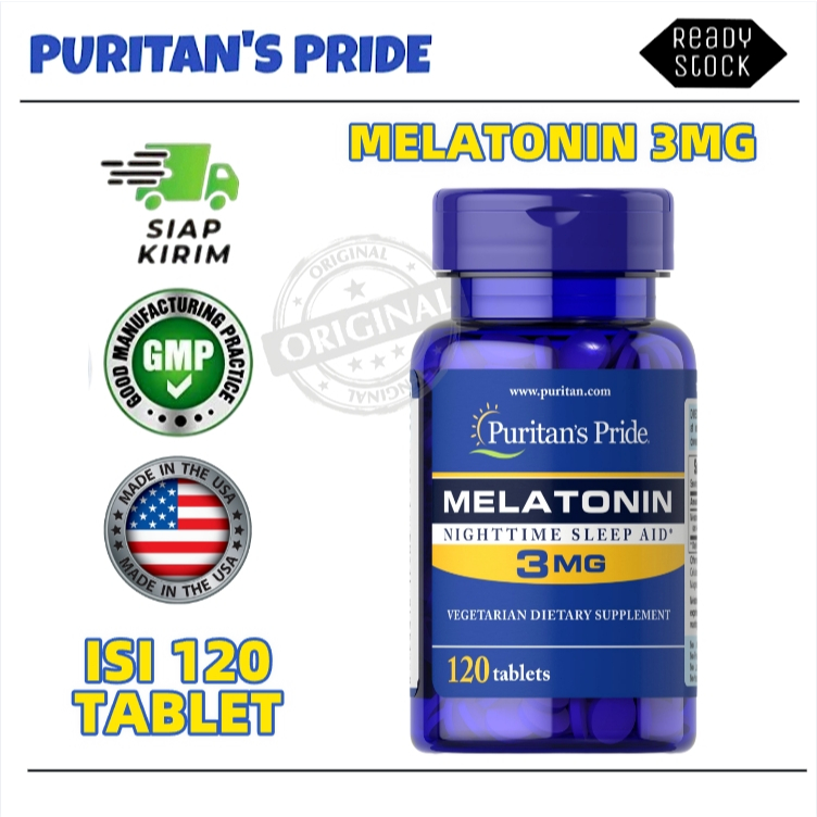 Viên uống Melatonin 3mg Puritan's Pride 120 viên Cải thiện chất lượng giấc ngủ