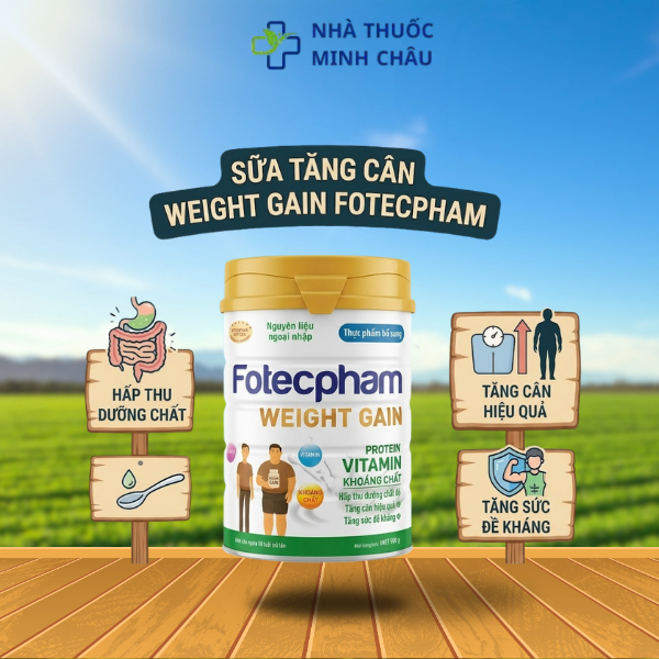 Sữa Tăng Cân Fotecpham Weight Gain Tăng Cân Hiệu Quả Cho Người Khó Tăng Cân, Người Gầy Hấp Thu Kém