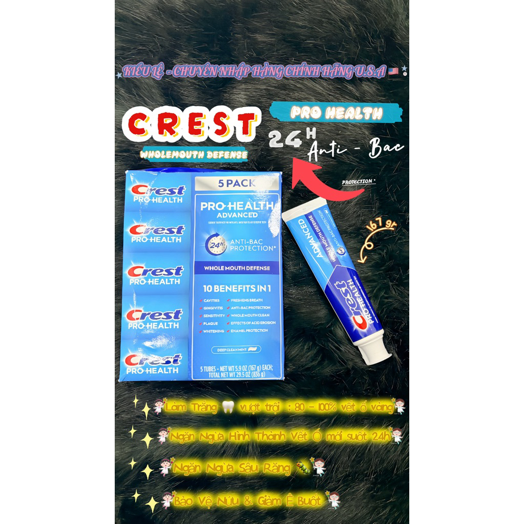 KEM ĐÁNH RĂNG CREST Pro Health Advanced 🇺🇸