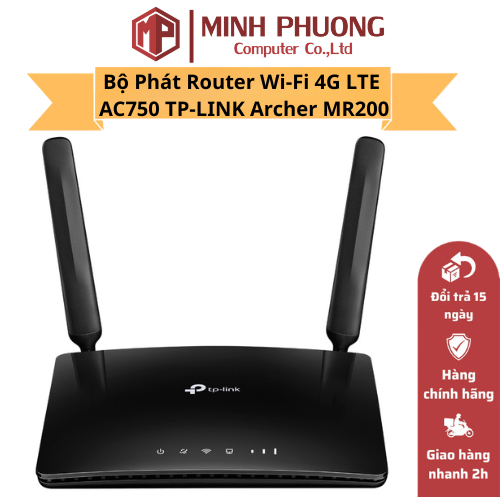 Router WiFi 4G LTE TP-Link Archer MR200 AC750 – Cắm SIM Phát WiFi Tốc Độ Cao, Hỗ Trợ 2 Băng Tần