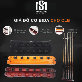 Giá Đỡ Cơ Bida Nhựa/Gỗ, Giá Cơ bI-A Treo Tường 6 Lỗ Tiện Lợi - MR.SUNG VIỆT NAM