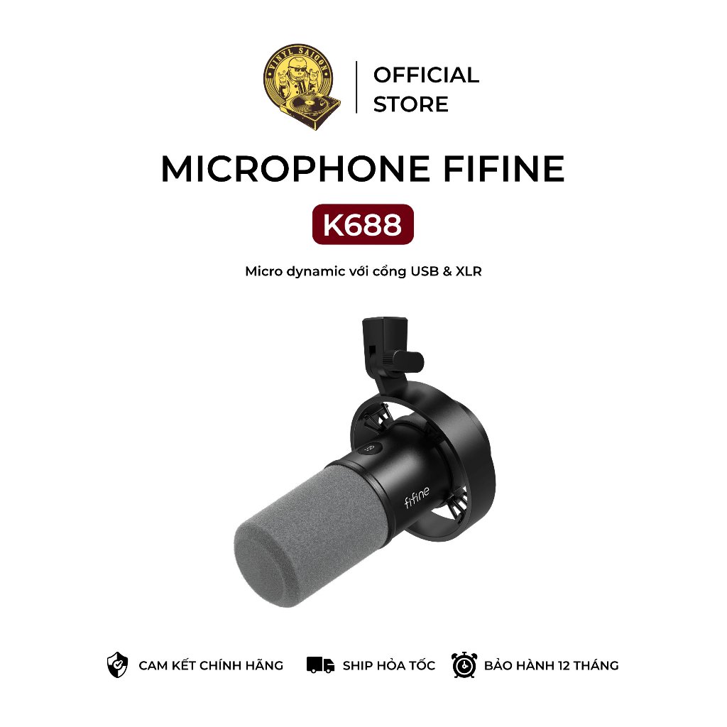 Mic thu âm FIFINE K688 USB/XLR dynamic microphone | Bảo hành 12 tháng