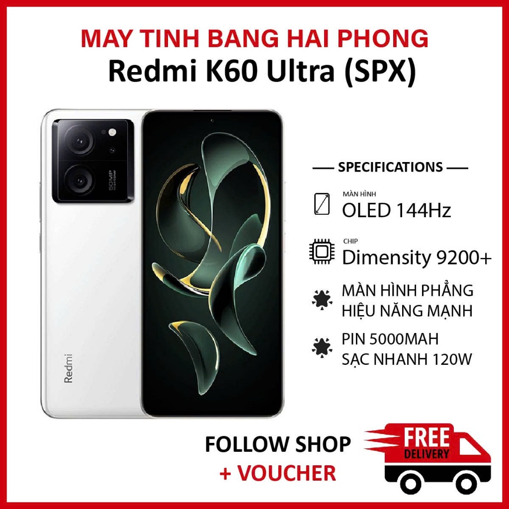 [Máy Cũ] Điện thoại Redmi K60 Ultra (SPX) RAM 16/256GB chip Dimensity 9200+ màn OLED 144Hz hỗ trợ sạ