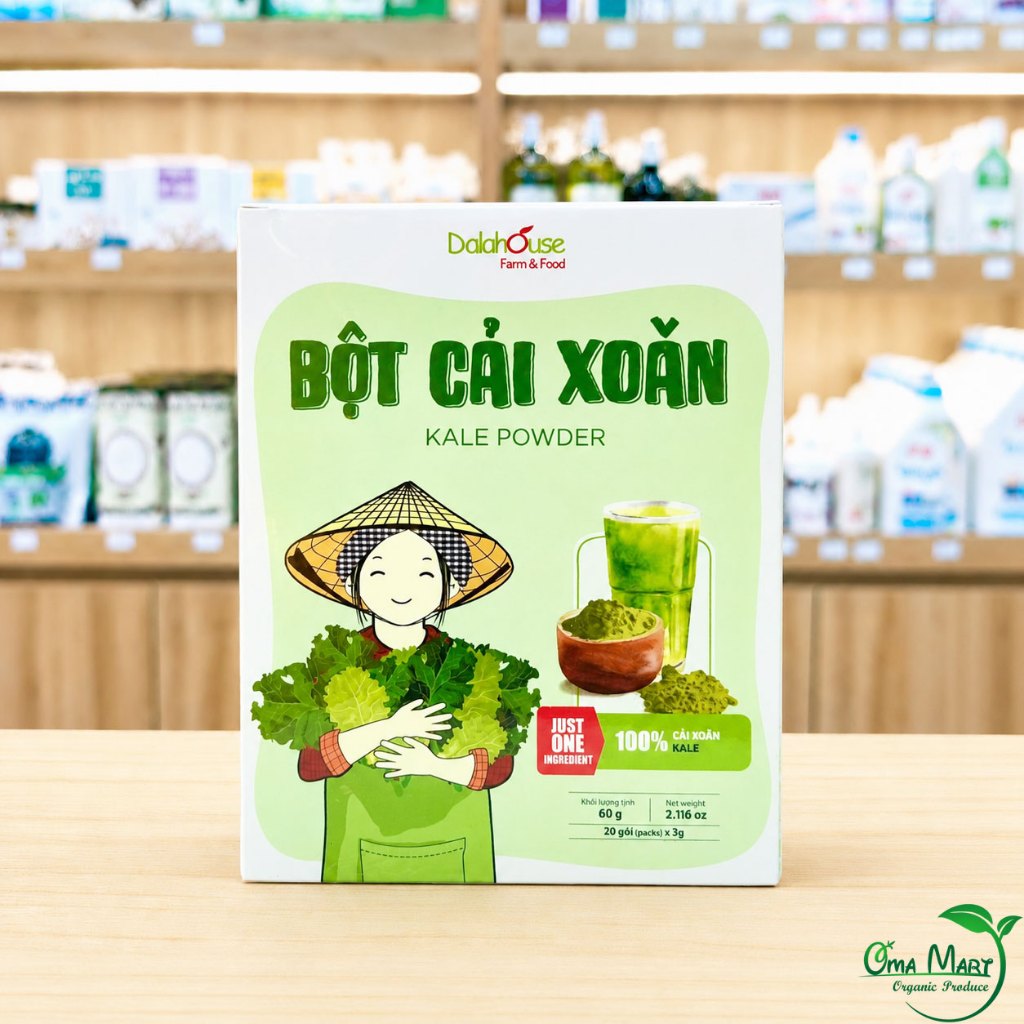 Bột Cải Xoăn ( Kale ) Dalahouse ( Hộp 20 gói ) - Sấy Lạnh Nguyên Chất Giàu Chất Xơ