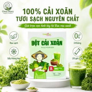 Bột Cải Xoăn ( Kale ) Dalahouse ( Hộp 20 gói ) - Sấy Lạnh Nguyên Chất Giàu Chất Xơ