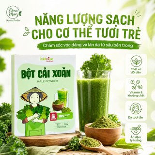 Bột Cải Xoăn ( Kale ) Dalahouse ( Hộp 20 gói ) - Sấy Lạnh Nguyên Chất Giàu Chất Xơ