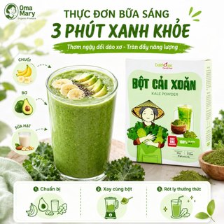 Bột Cải Xoăn ( Kale ) Dalahouse ( Hộp 20 gói ) - Sấy Lạnh Nguyên Chất Giàu Chất Xơ