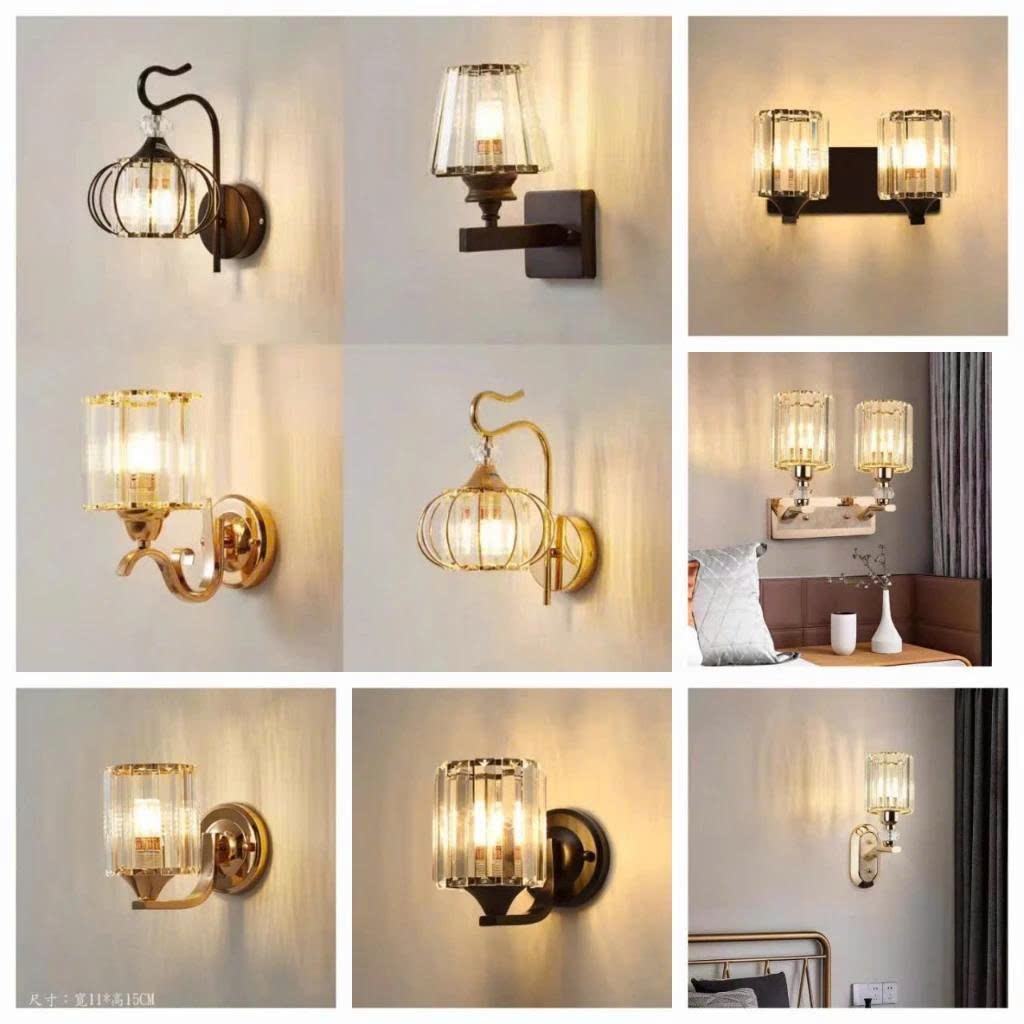 Đèn treo tường Pha lê HomePro cao cấp, Đèn gắn tường phòng khách phòng ngủ cầu thang hành lang