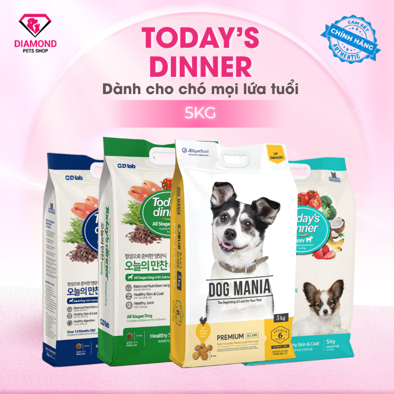 [5kg] Thức ăn hạt cho chó Dog Mania Premium, Today Dog mẫu mới 5kg