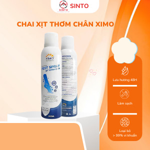 Chai xịt thơm khử mùi hôi chân Ximo Feet Spray 200ml,Bình sịt thơm giầy dép diệt khuẩn lưu hương 24h
