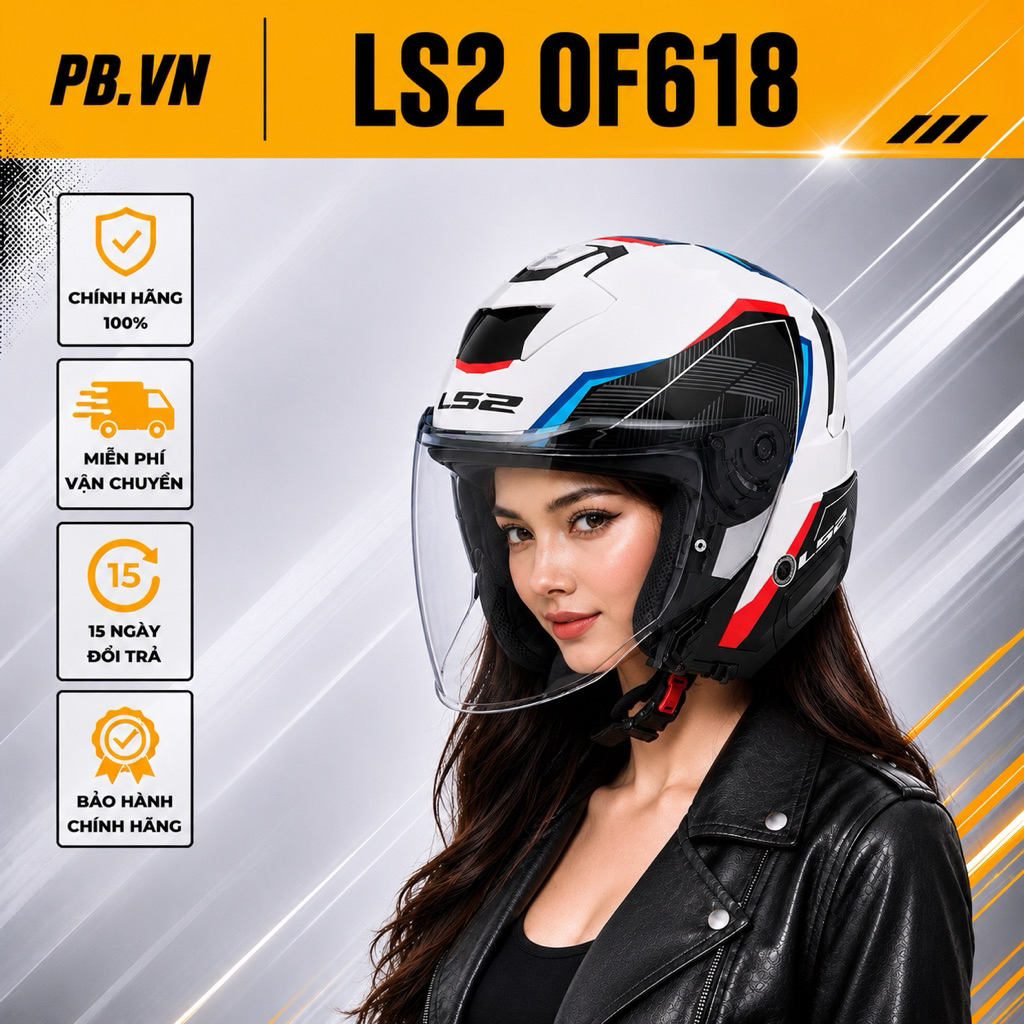 LS2 OF618 helmet – Mũ 3/4