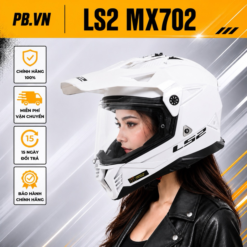 LS2 MX702 ECE22.06 Mũ Bảo Hiểm ADV Kính Đôi Chính Hãng An Toàn