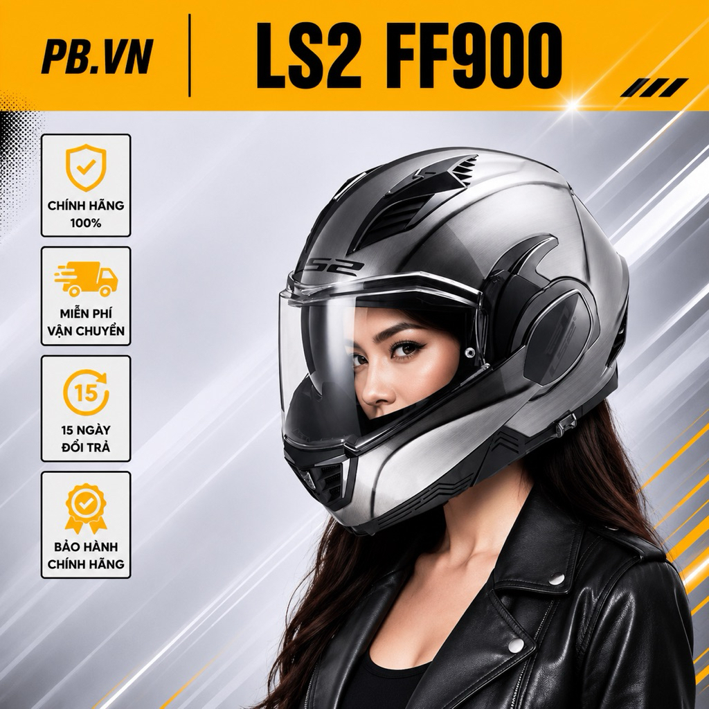 LS2 FF900 ECE22.05 Mũ Lật Hàm 180° Kính Đôi Chính Hãng An Toàn