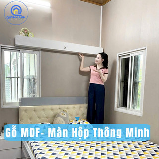 Hộp Gỗ MDF- Màn Hộp Thông Minh Chống Muỗi Cao Cấp , Hộp Vân Gỗ Decor Sang Trọng , Lưới Mịn Thoáng Khí