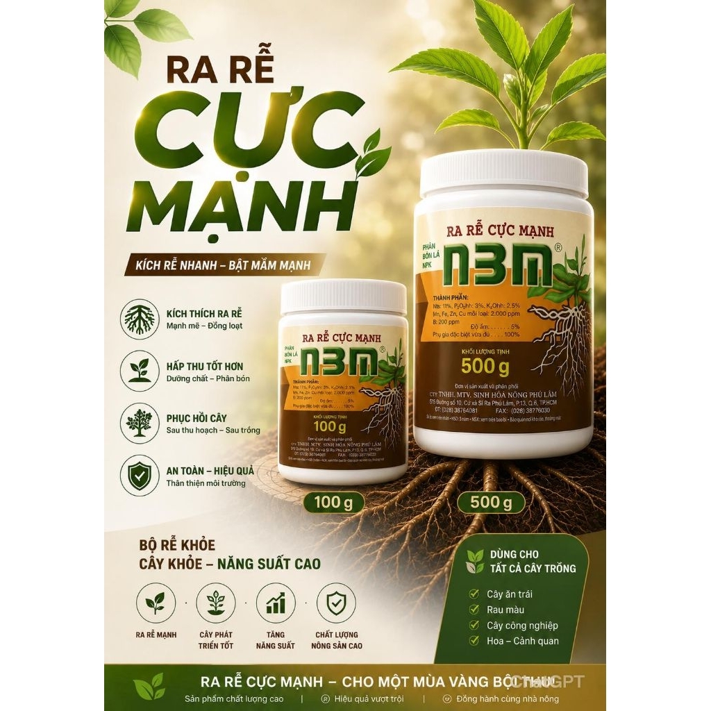 Phân bón NPK  N3M hộp 100g