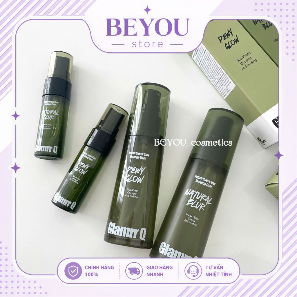 [GLAMRR Q] Xịt Khoá Nền Glamrr Q Vegan Super Stay Makeup Fixer Giúp Cố Định Lớp Trang Điểm Lâu Trôi