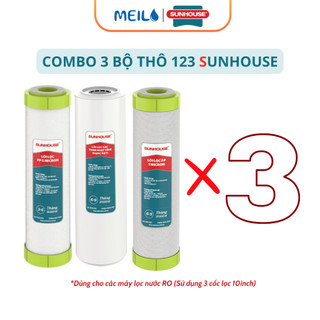 Combo 3 Bộ Thô Sunhouse Giúp Loại Bỏ Các Tạp Chất Cặn Bẩn Chất Gây Mùi Sử Dụng Cho Máy Lọc Nước RO....