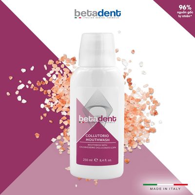 Nước súc miệng Betadent Chlorhexidine 0.20% cho viêm nướu lợi, chảy máu chân răng, hôi miệng 250ml