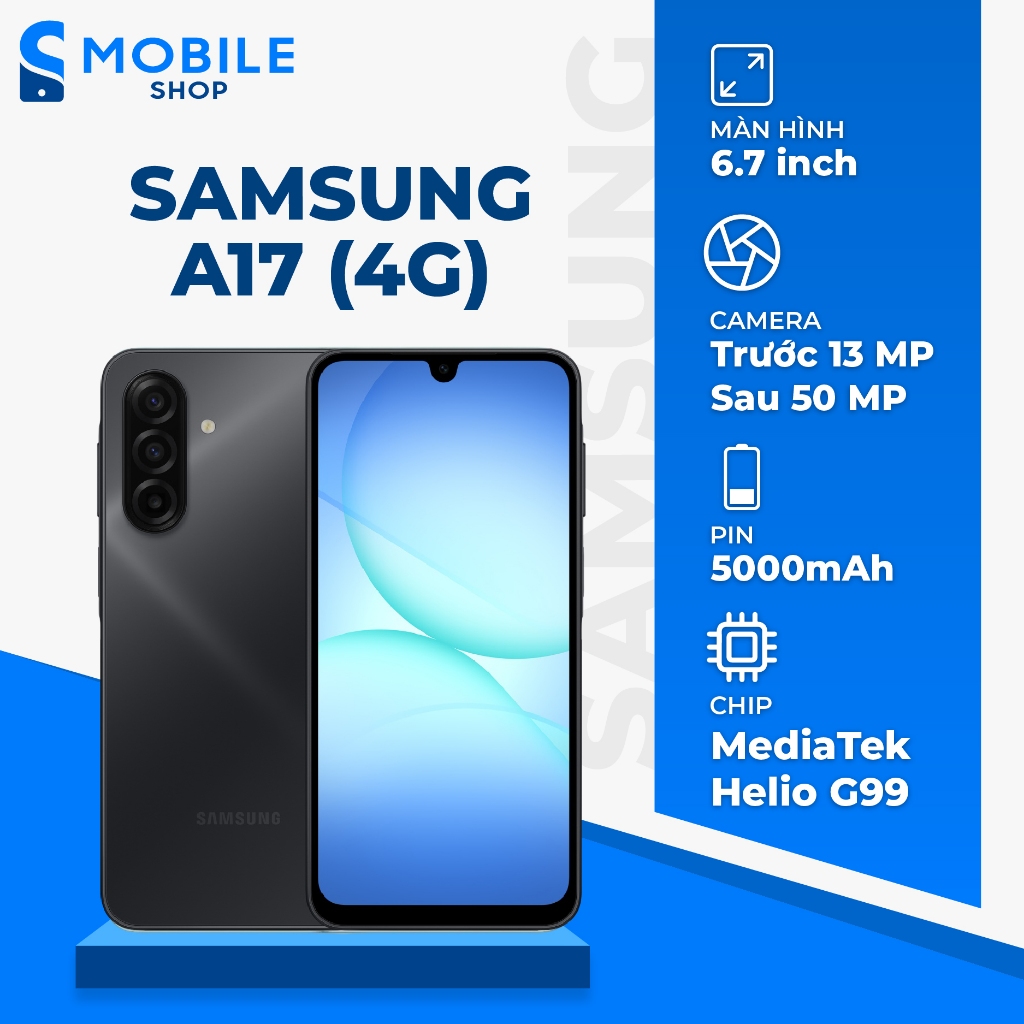 Điện thoại Samsung Galaxy A17 (4G) 8GB 128GB Chính hãng