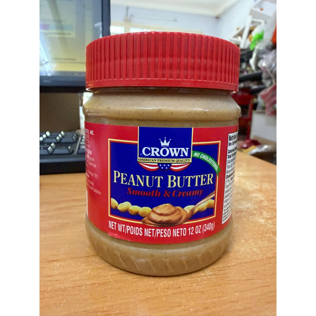 DATE 31/07/26 Hộp nhỏ 340g – NẮP ĐỎ] BƠ ĐẬU PHỘNG MỊN [USA] CROWN Smooth & Creamy Peanut Butter (tgc