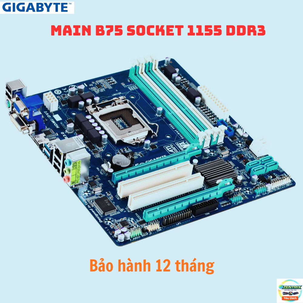 Main Giga B75M-D3H SK 1155 DDR3 4 Khe RAM Hàng Hàn Đẹp Như Mới – Bảo Hành 12 Tháng