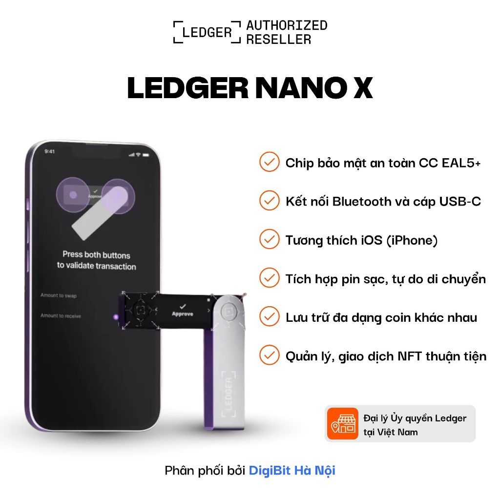 [Đại Lý Ủy Quyền] Ví lạnh Ledger Nano X | BigBuy360 - bigbuy360.vn